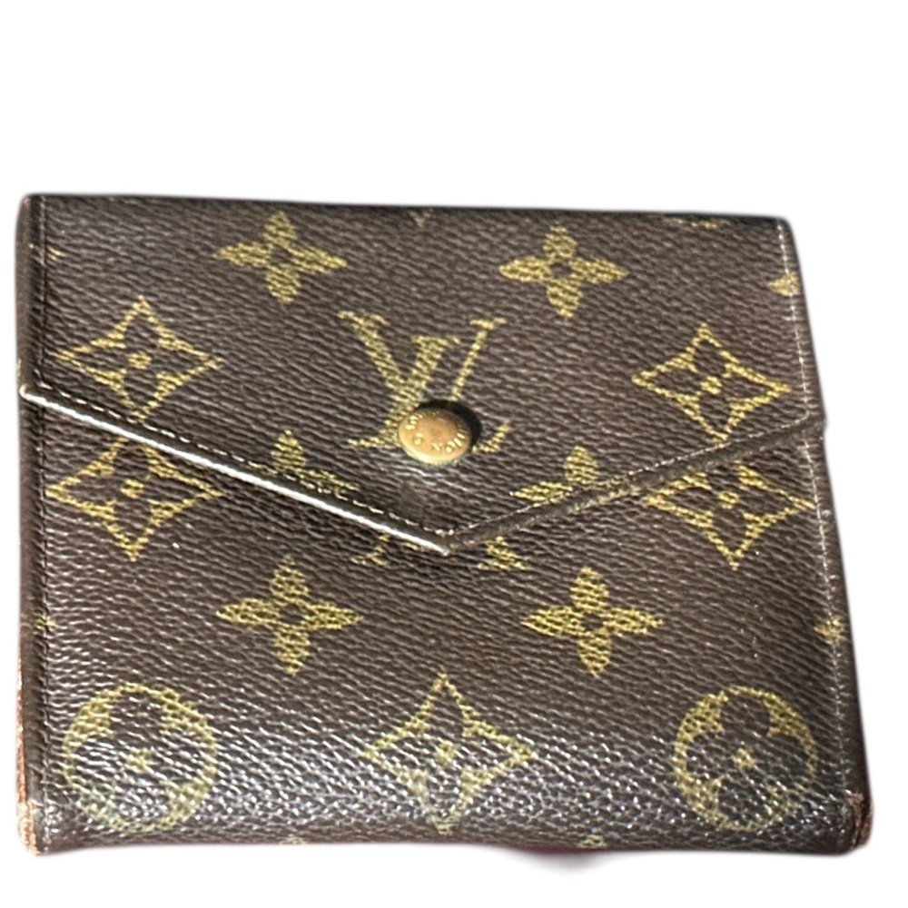 Authentic Vintage Louis Vuitton Brown Elise Monogram Snap Wallet